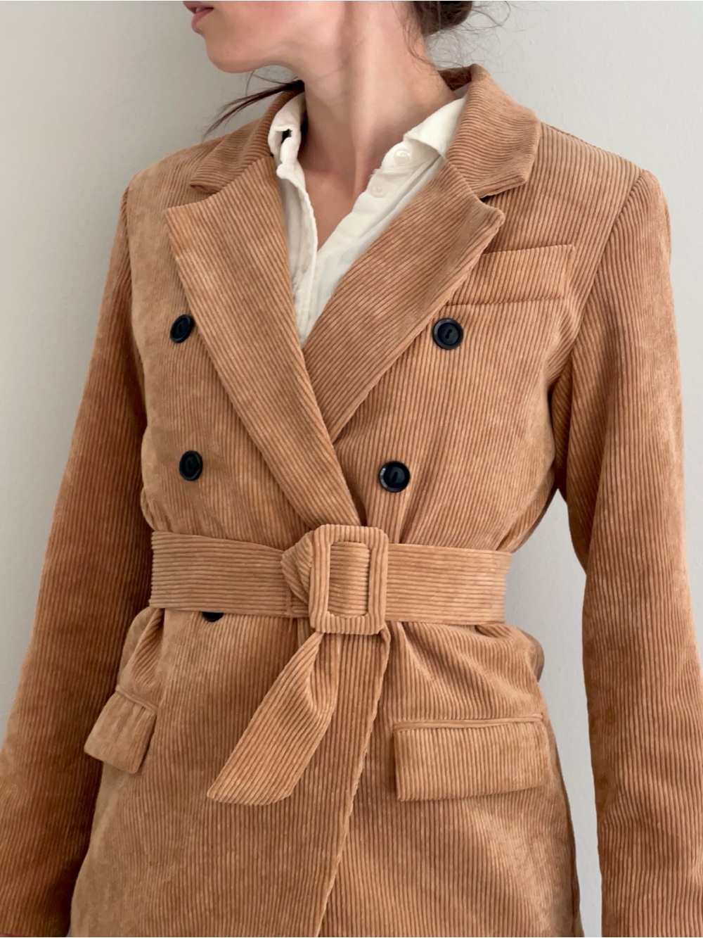 Vintage Love Moschino camel cotton corduroy jacket size 38